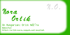 nora orlik business card